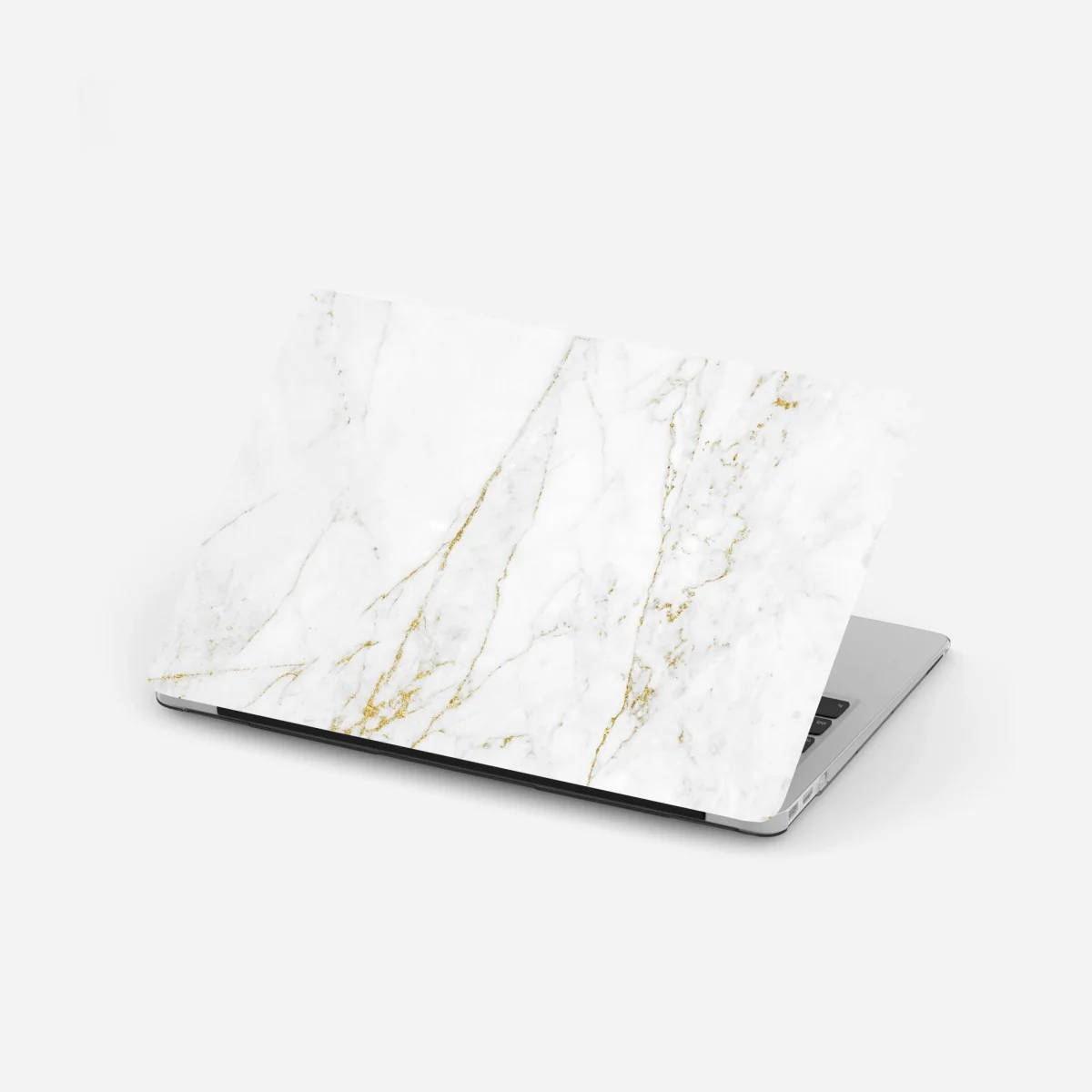 Naklejka na laptopa biały marmur ze złotymi żyłkami – Wallissimo® Naklejka na laptopa biały marmur ze złotymi żyłkami – Wallissimo®