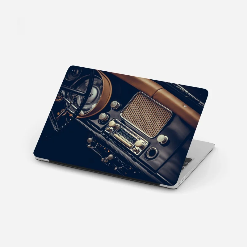 Naklejka na laptopa czerwona gerbera makro z kroplami rosy – Wallissimo®