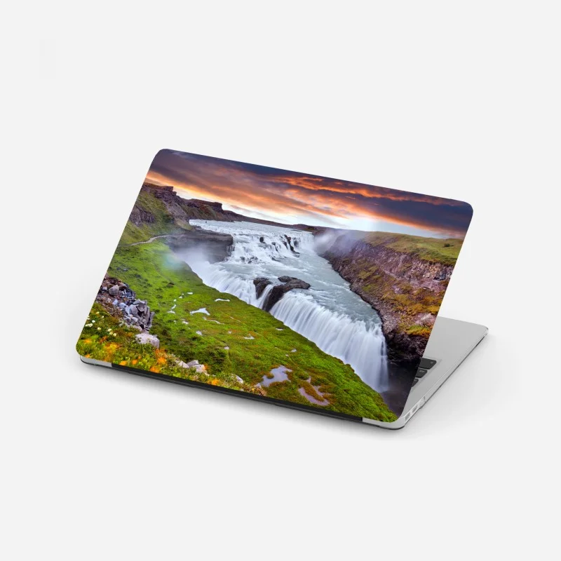Naklejka na laptopa panoramiczny widok wodospadu Gullfoss