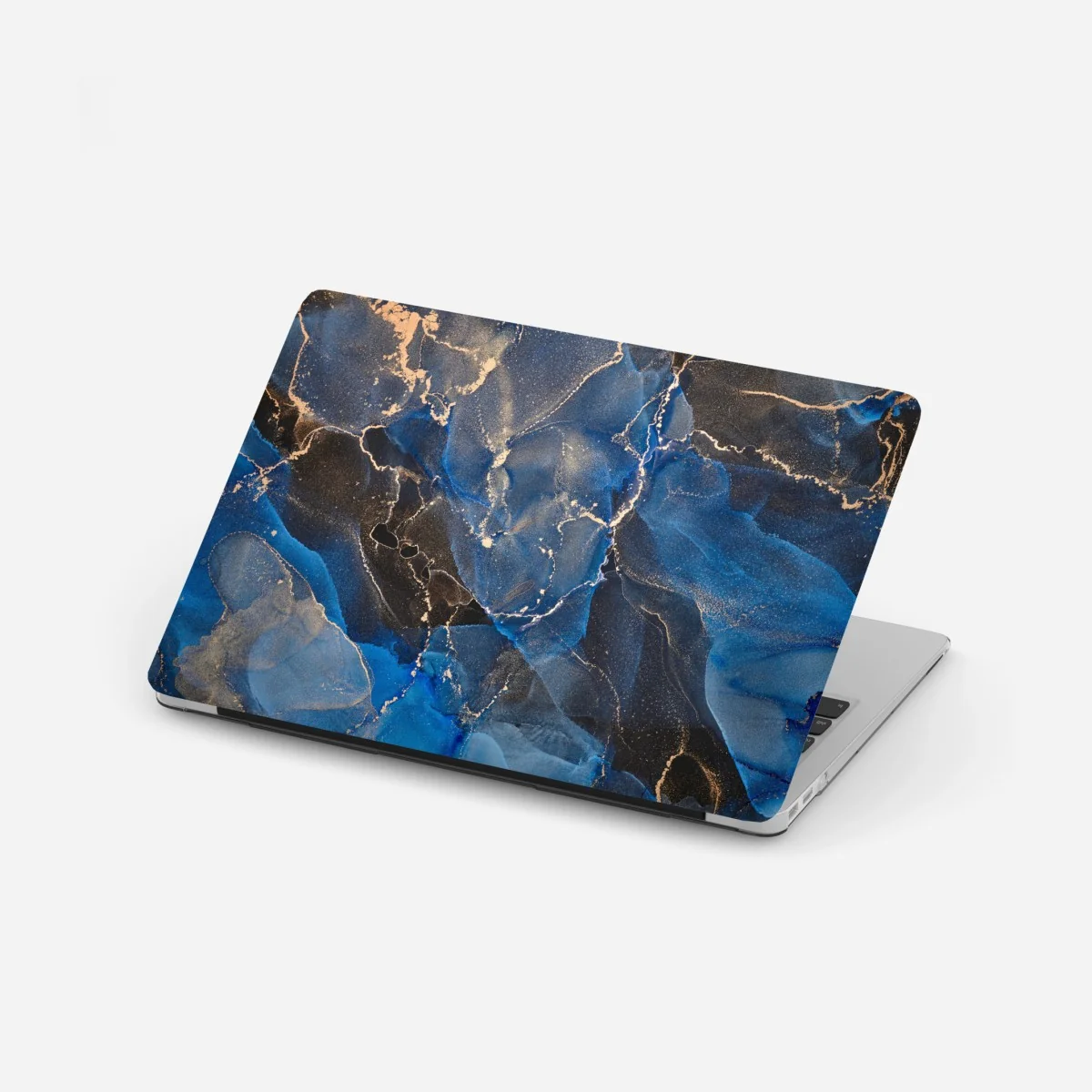 Naklejka na laptopa luksusowe niebiesko-złote abstrakcyjne fale – Wallissimo® Naklejka na laptopa luksusowe niebiesko-złote abstrakcyjne fale – Wallissimo®