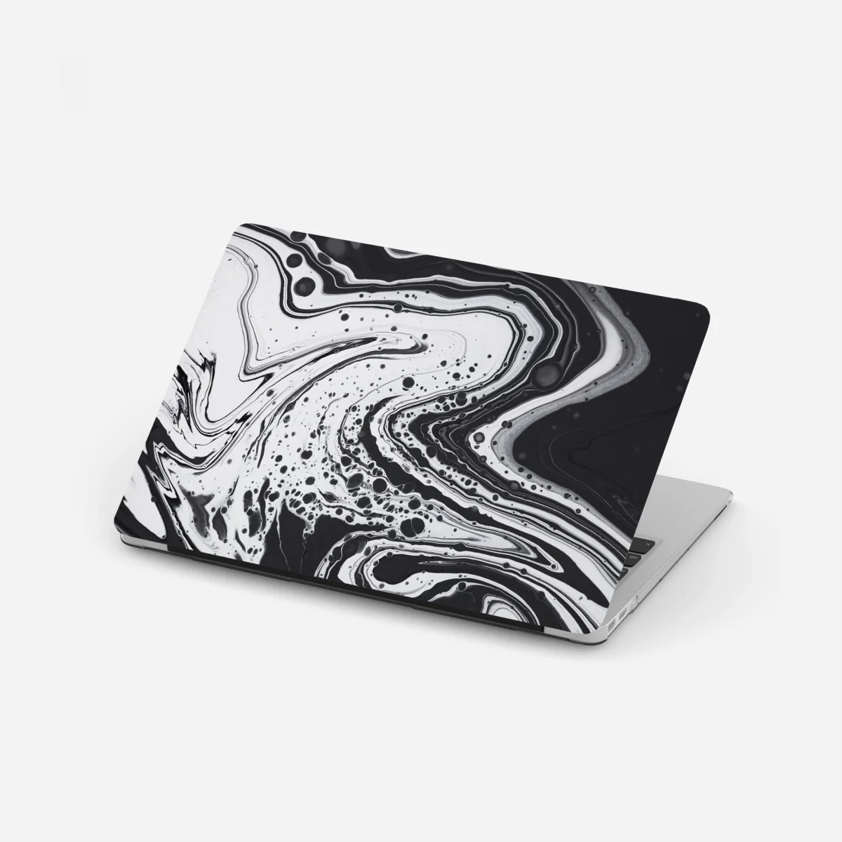 Naklejka na laptopa czarno-biała marmurowa abstrakcja – Wallissimo® Naklejka na laptopa czarno-biała marmurowa abstrakcja – Wallissimo®