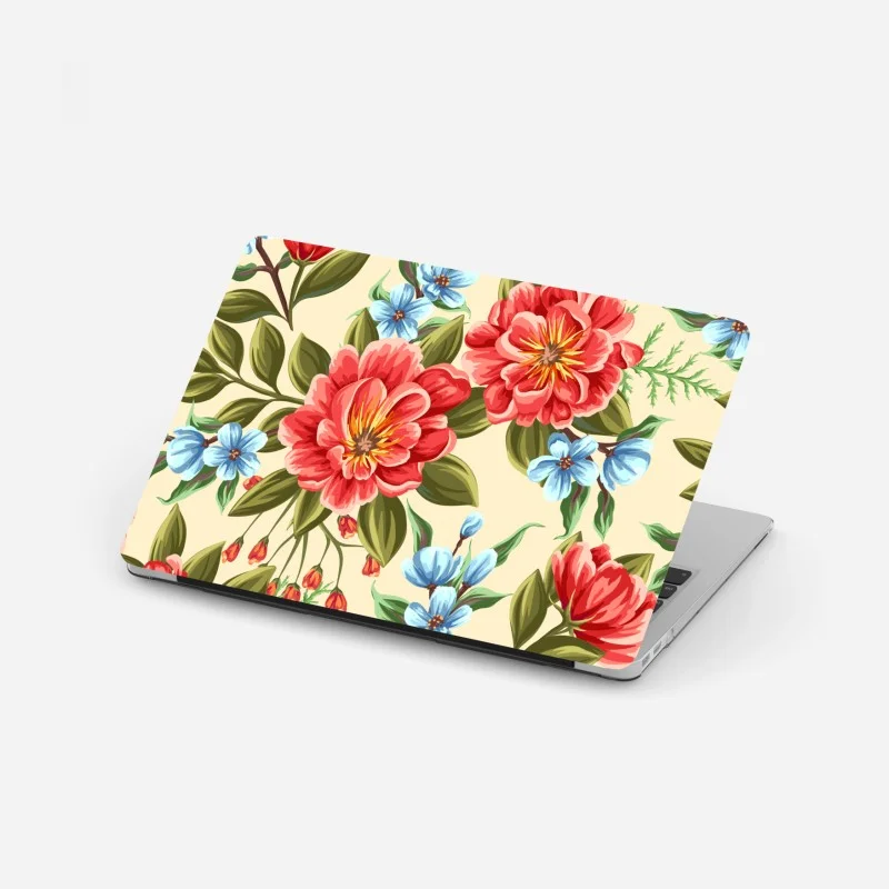 Naklejka na laptopa intensywny akwarelowy wzór kwiatowy