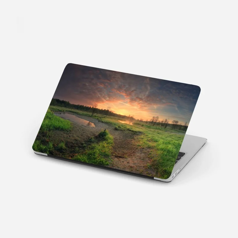 Naklejka na laptopa akwarelowy wzór eukaliptusa i liści – Wallissimo®