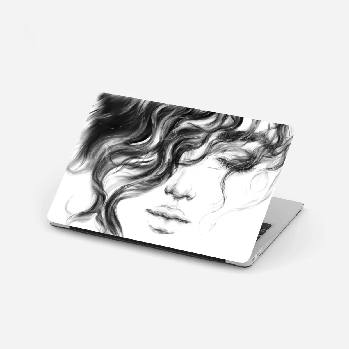 Naklejka na laptopa eteryczny monochromatyczny portret – Wallissimo® Naklejka na laptopa eteryczny monochromatyczny portret – Wallissimo®