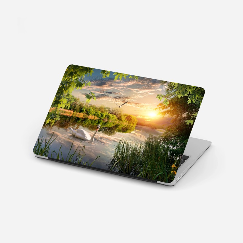 Naklejka na laptopa wydmy i spokojne morze przy Noordwijk – Wallissimo®