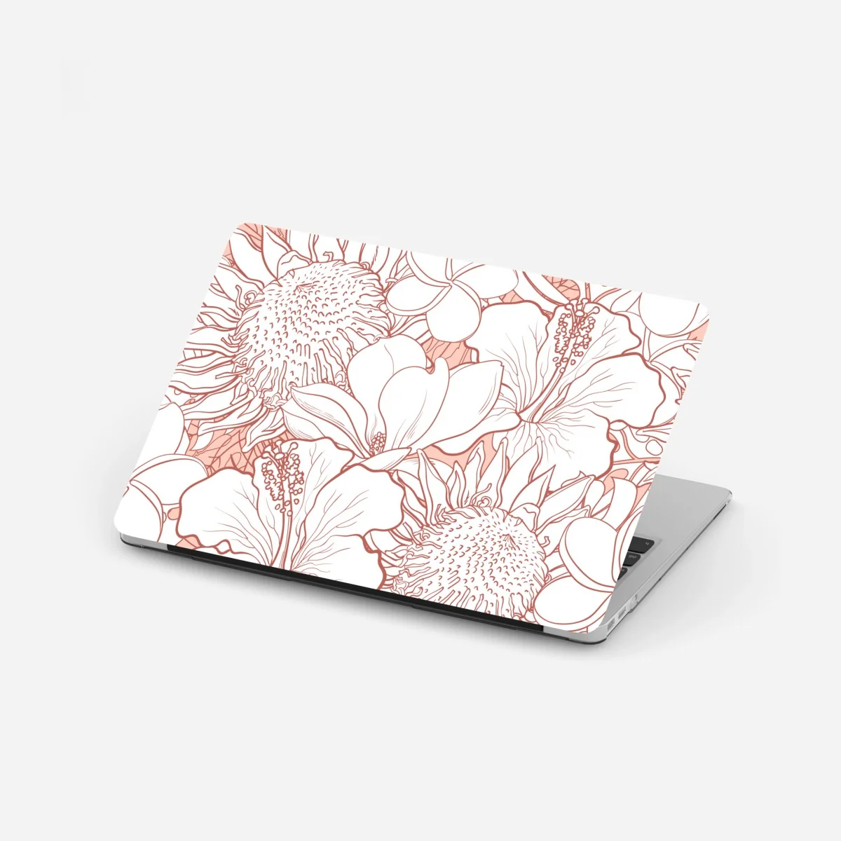 Naklejka na laptopa delikatny koralowy wzór kwiatowy – Wallissimo® Naklejka na laptopa delikatny koralowy wzór kwiatowy – Wallissimo®