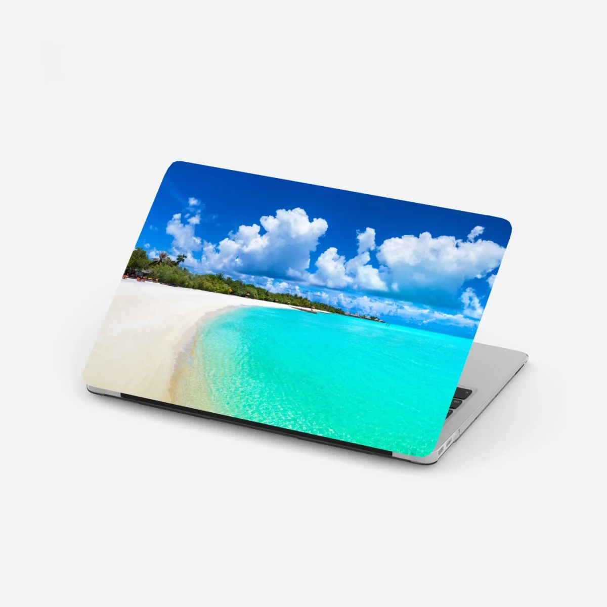 Naklejka na laptopa Malediwy turkusowa plaża panorama – Wallissimo® Naklejka na laptopa Malediwy turkusowa plaża panorama – Wallissimo®