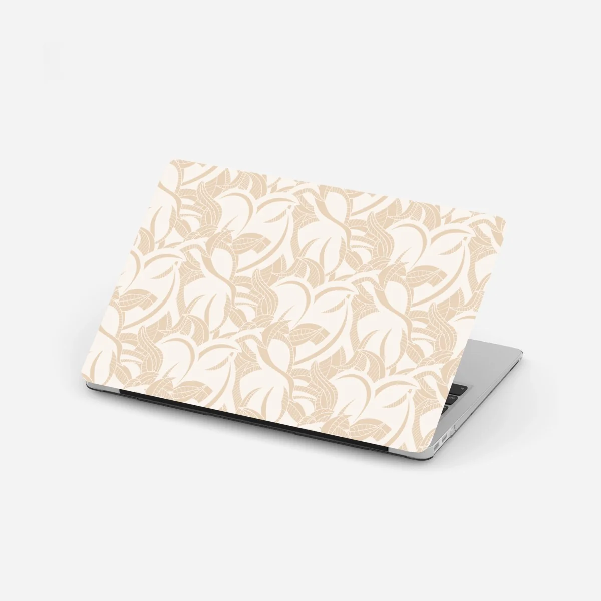 Naklejka na laptopa beżowy liściasty wzór botaniczny – Wallissimo® Naklejka na laptopa beżowy liściasty wzór botaniczny – Wallissimo®