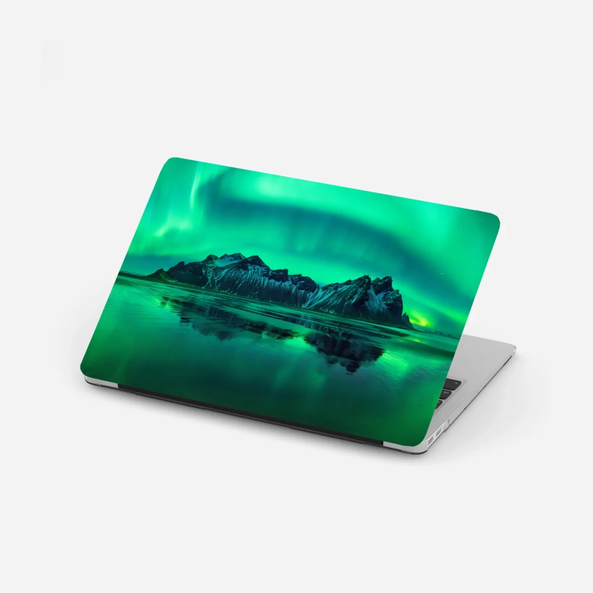 Naklejka na laptopa zorza nad Vestrahornem, Stokksnes – Wallissimo® Naklejka na laptopa zorza nad Vestrahornem, Stokksnes – Wallissimo®