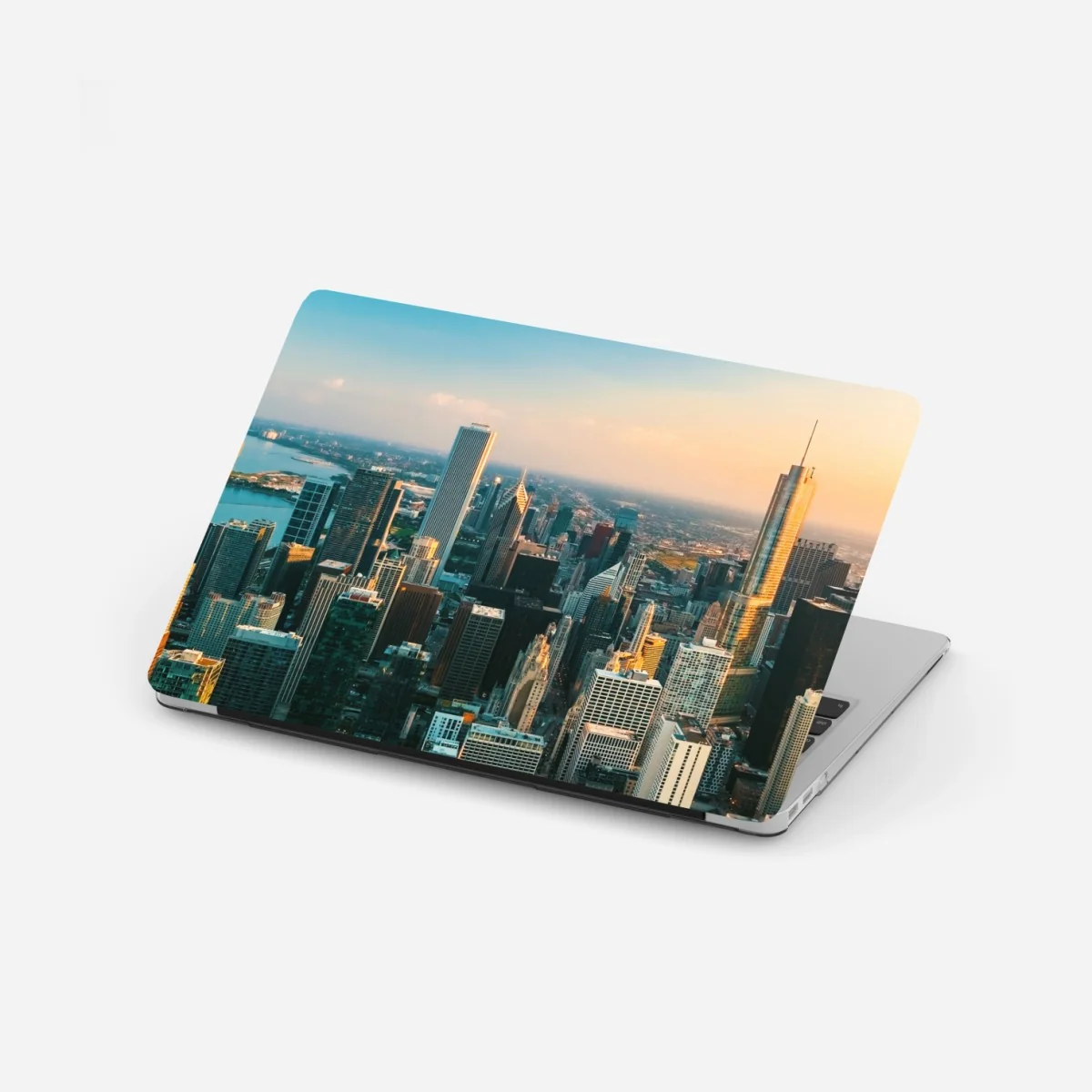 Naklejka na laptopa Chicago panorama miasta o zachodzie słońca – Wallissimo® Naklejka na laptopa Chicago panorama miasta o zachodzie słońca – Wallissimo®