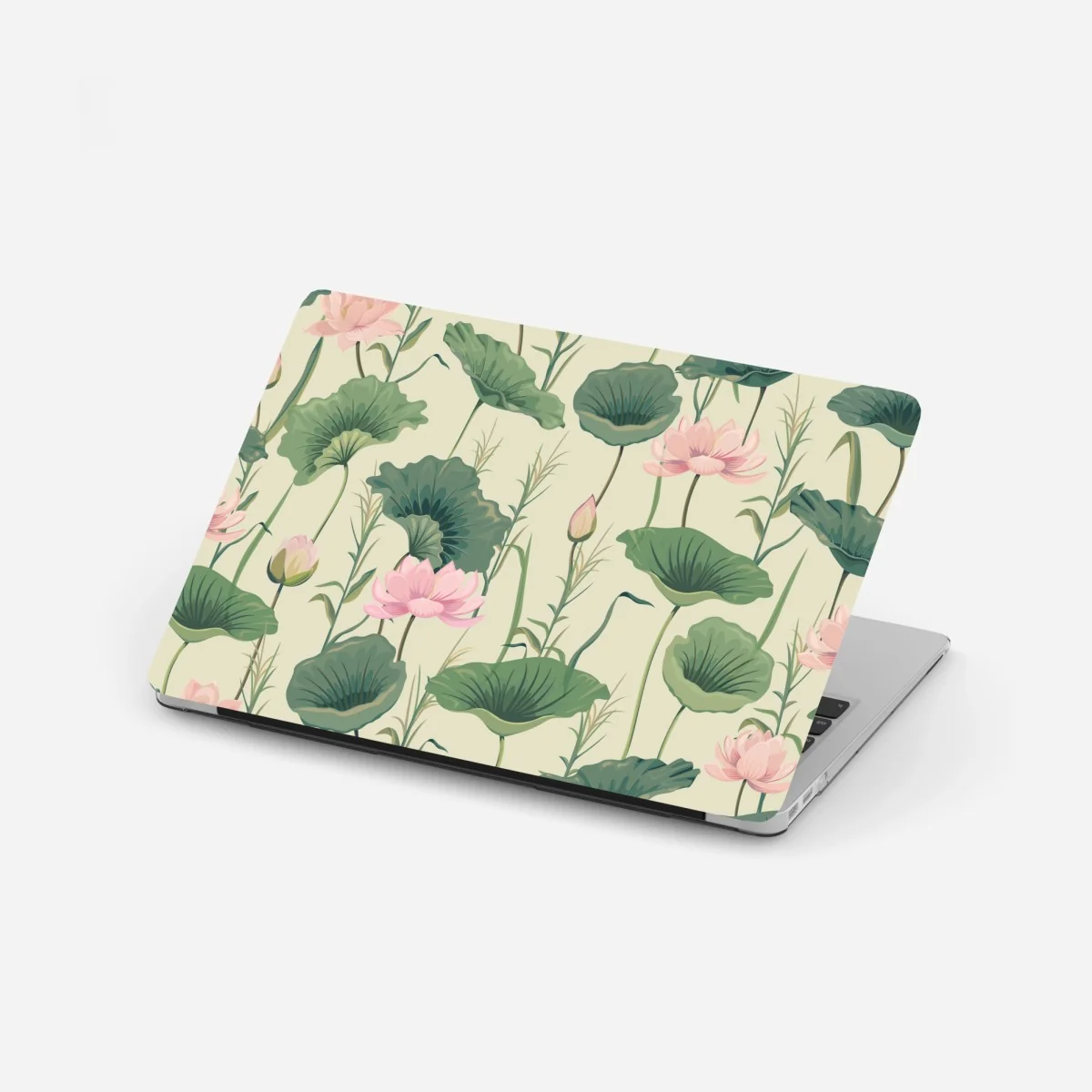 Naklejka na laptopa delikatny ogród lotosów wzór botaniczny – Wallissimo®