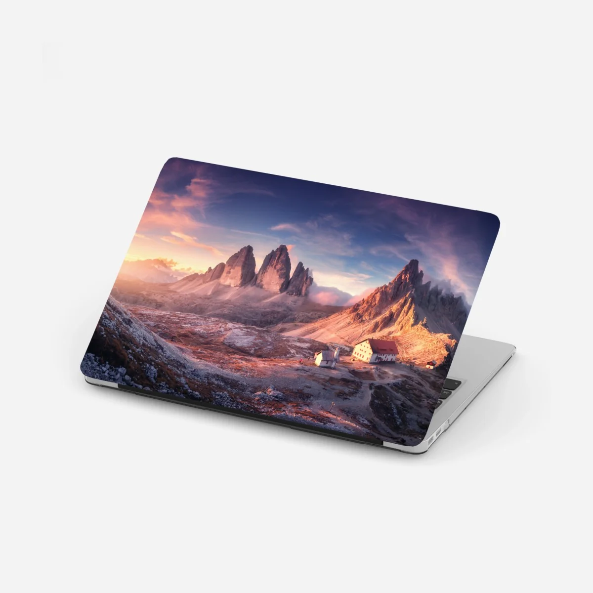 Naklejka na laptopa wschód słońca nad szczytami Dolomitów – Wallissimo® Naklejka na laptopa wschód słońca nad szczytami Dolomitów – Wallissimo®