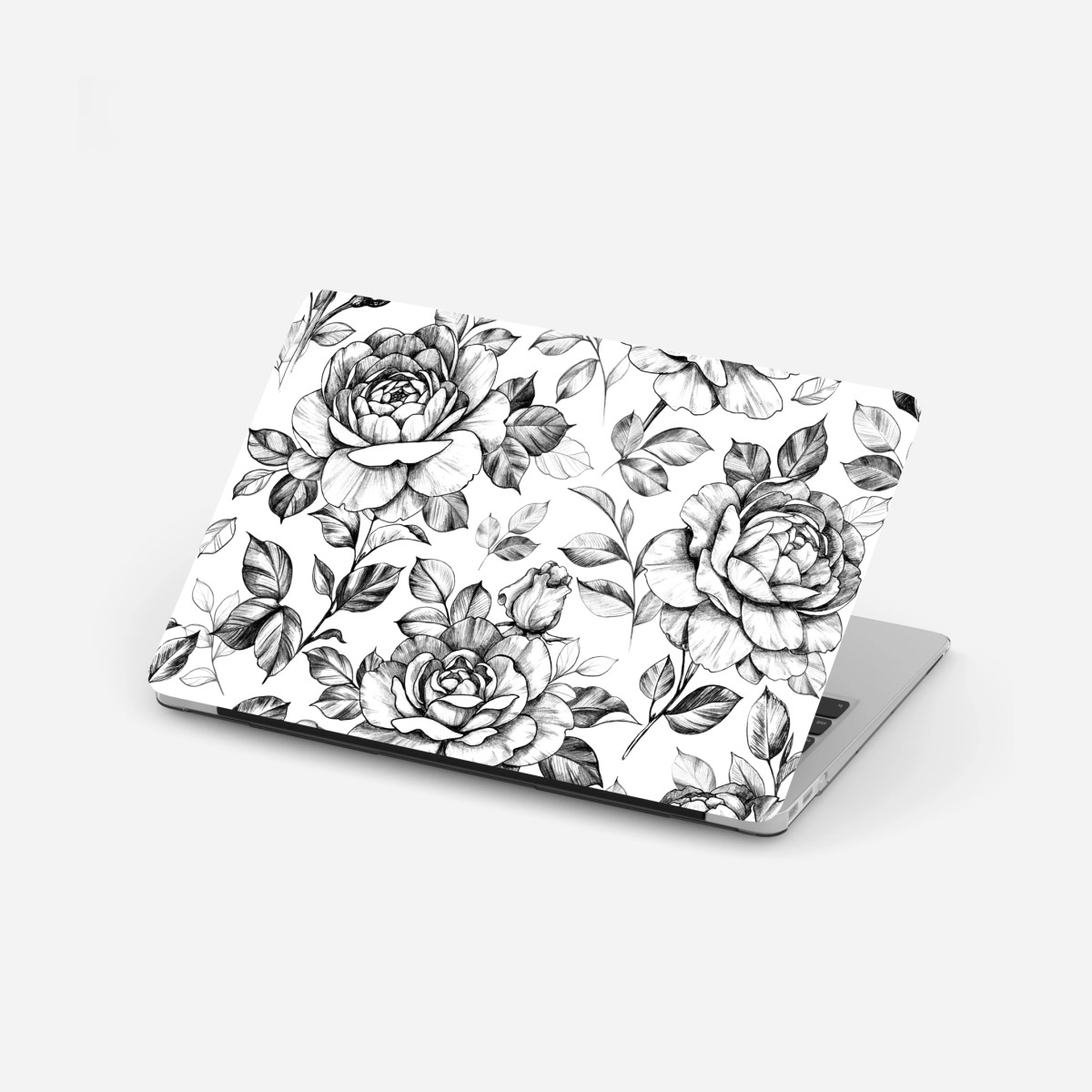 Naklejka na laptopa ręcznie rysowany wzór róż – Wallissimo®