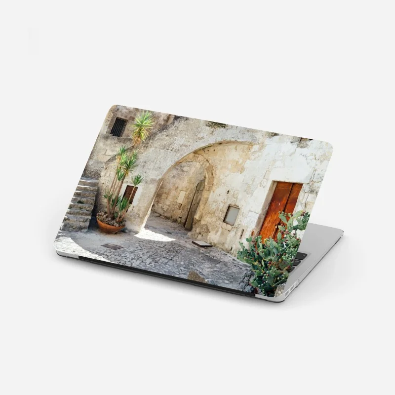 Naklejka na laptopa geometryczna klatka schodowa w perspektywie – Wallissimo®