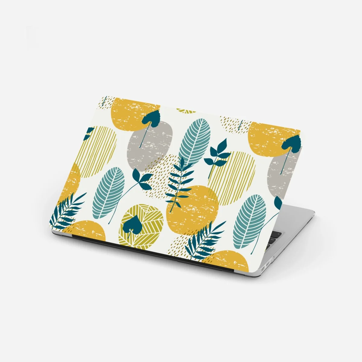 Naklejka na laptopa turkusowo-musztardowy botaniczny wzór – Wallissimo® Naklejka na laptopa turkusowo-musztardowy botaniczny wzór – Wallissimo®