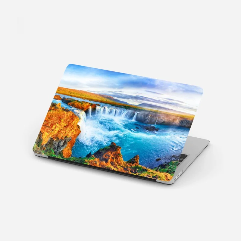 Naklejka na laptopa tropikalna plaża z palmą – Wallissimo®