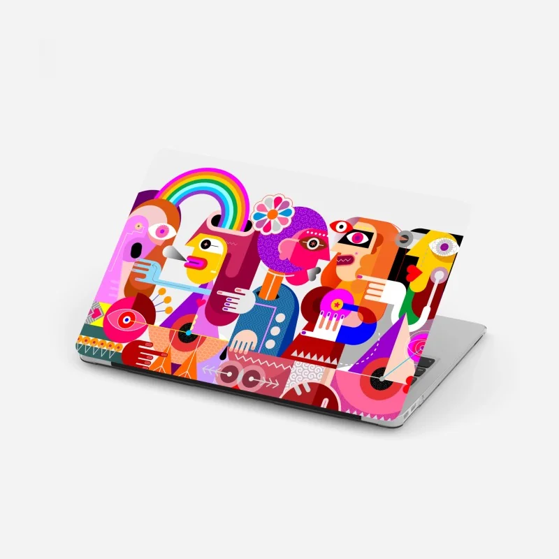 Naklejka na laptopa tropikalna plaża z palmą – Wallissimo®