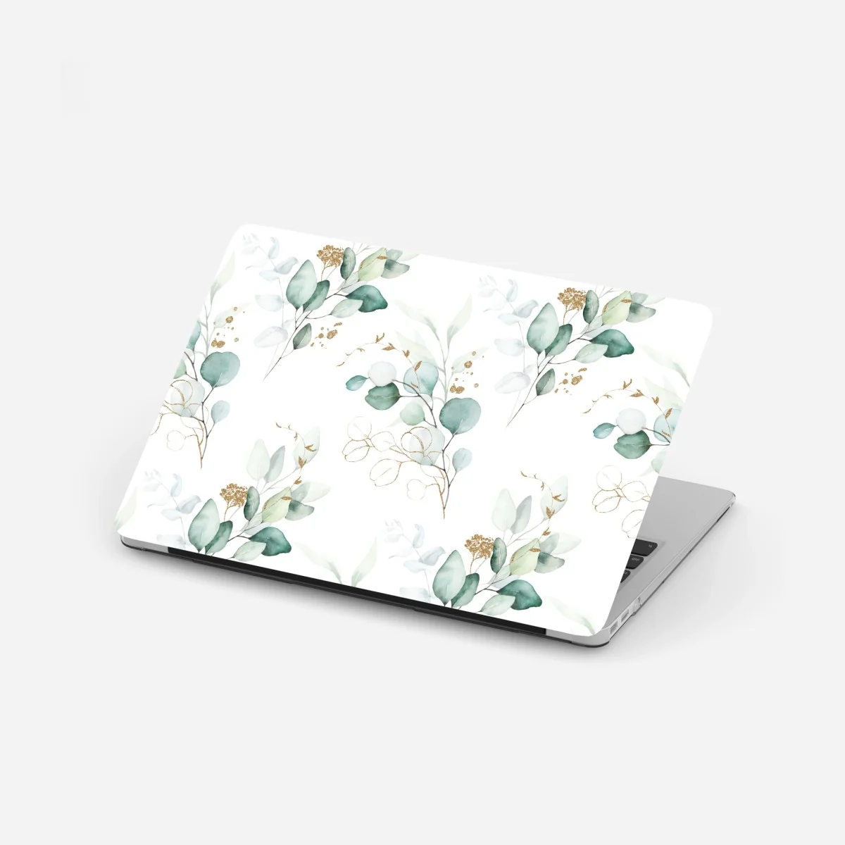 Naklejka na laptopa akwarelowy wzór eukaliptusa w zieleni – Wallissimo®
