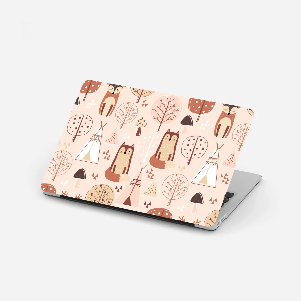 Naklejka na laptopa wzór z lisami do pokoju dziecięcego – Wallissimo®