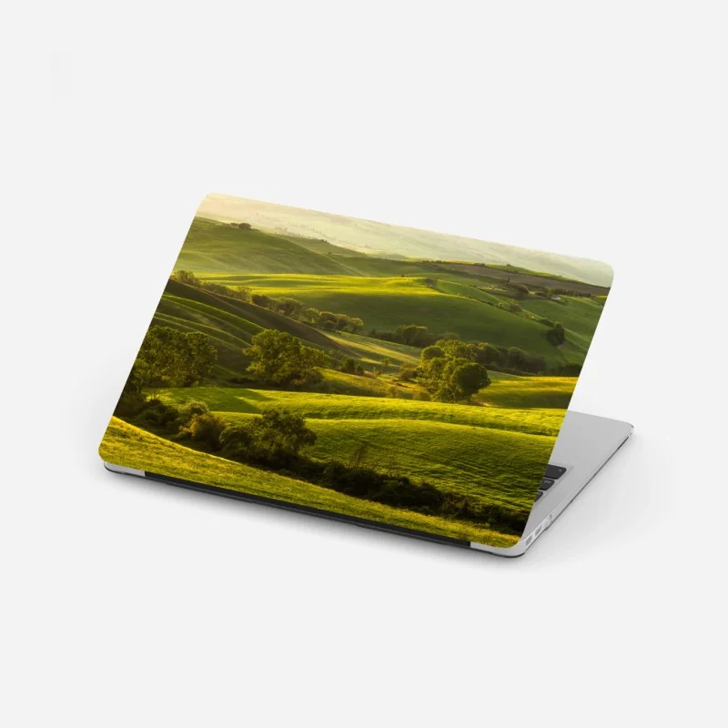 Naklejka na laptopa spokojna turkusowa abstrakcyjna morska panorama – Wallissimo®