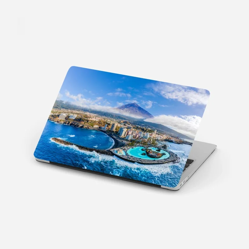 Naklejka na laptopa tropikalny wzór botaniczny z tukanem – Wallissimo®