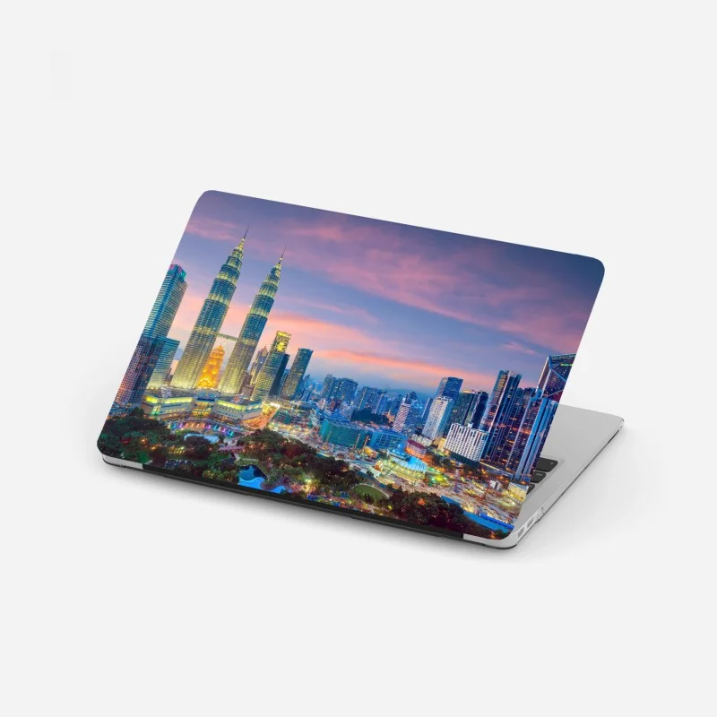 Naklejka na laptopa żywy gradient falowy wzór – Wallissimo®