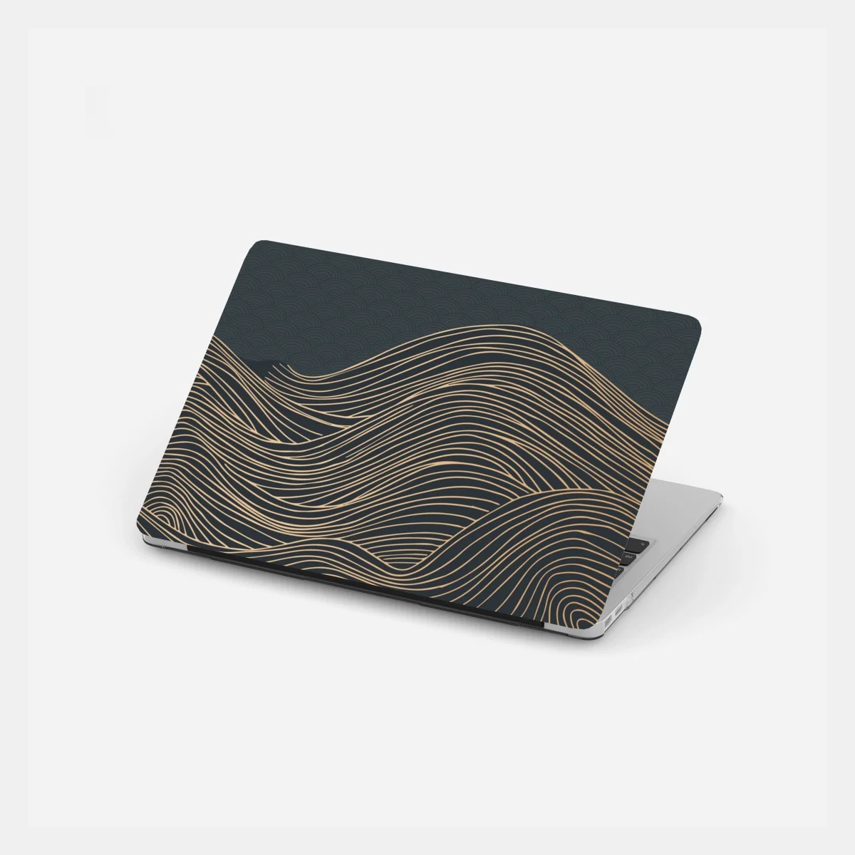 Naklejka na laptopa złote fale w japońskim stylu – Wallissimo® Naklejka na laptopa złote fale w japońskim stylu – Wallissimo®
