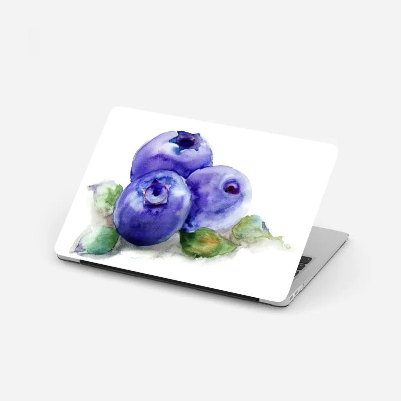 Naklejka na laptopa akwarelowe borówki botaniczna ilustracja