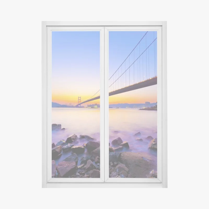 Naklejka na okno wibrujący fioletowy bukiet kwiatów – Wallissimo®