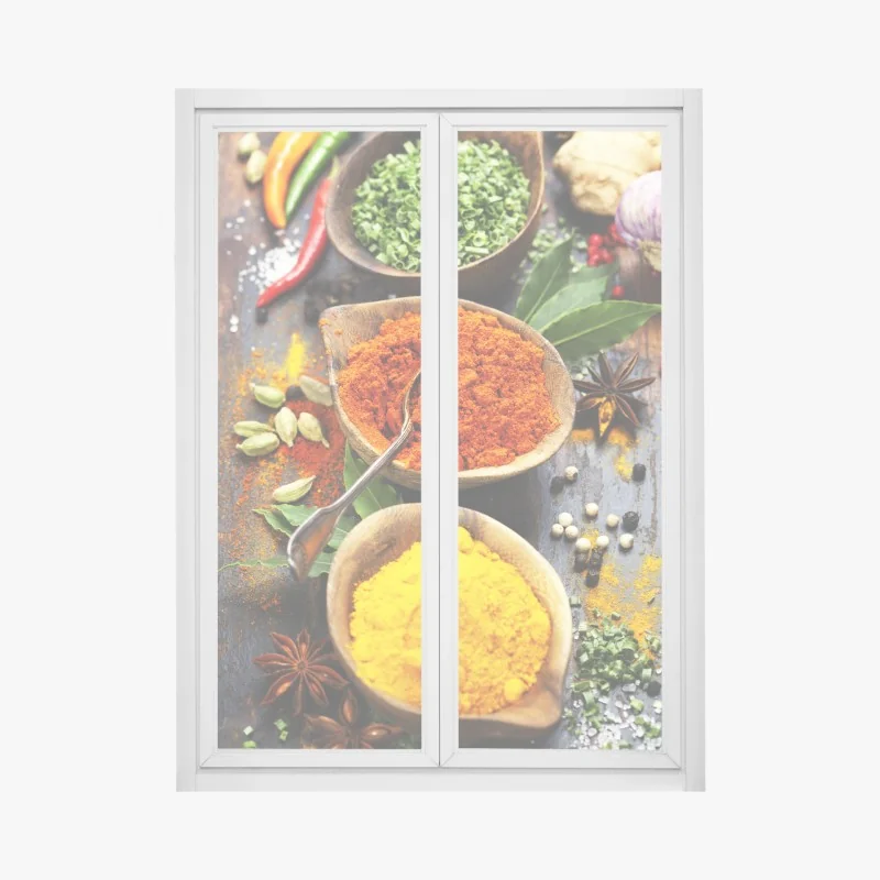 Naklejka na okno mglisty sosnowy las nocą – Wallissimo®