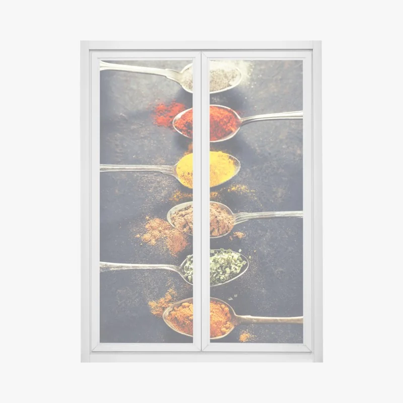 Naklejka na okno słoneczna uliczka z zielonymi okiennicami – Wallissimo®