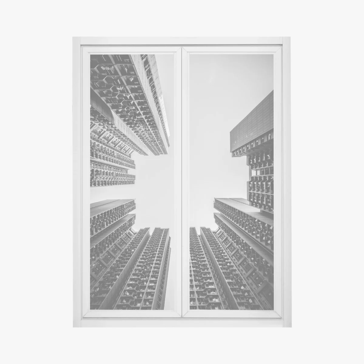 Naklejka na okno miejska perspektywa wieżowców – Wallissimo® Naklejka na okno miejska perspektywa wieżowców – Wallissimo®