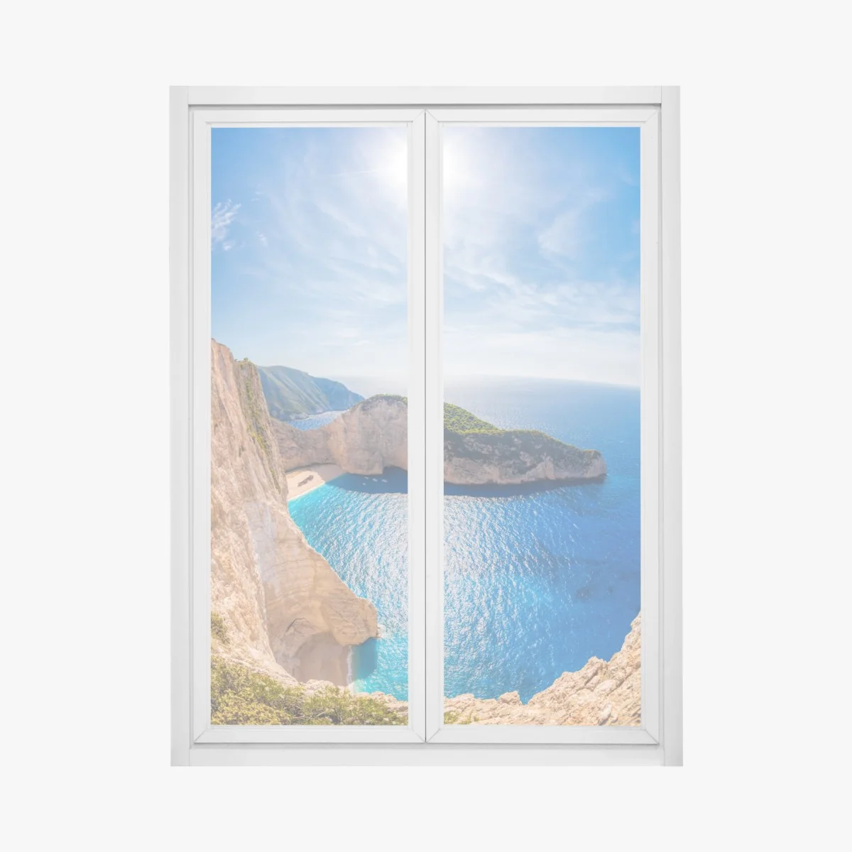Naklejka na okno słoneczne klify na plaży Navagio, Zakynthos – Wallissimo® Naklejka na okno słoneczne klify na plaży Navagio, Zakynthos – Wallissimo®