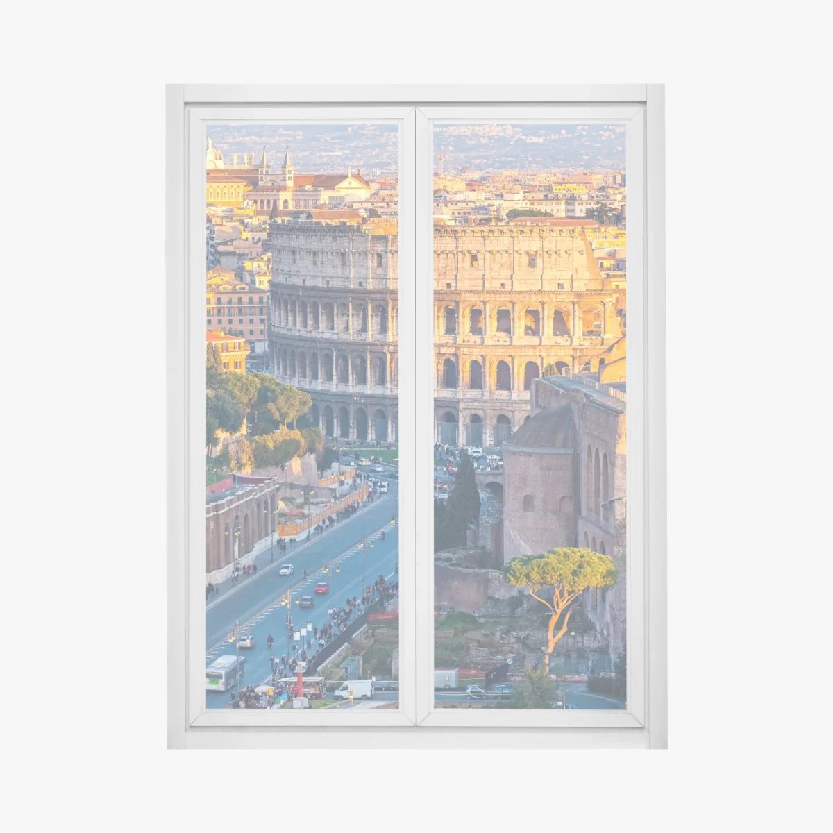 Naklejka na okno złote koloseum o zachodzie słońca, Rzym – Wallissimo® Naklejka na okno złote koloseum o zachodzie słońca, Rzym – Wallissimo®