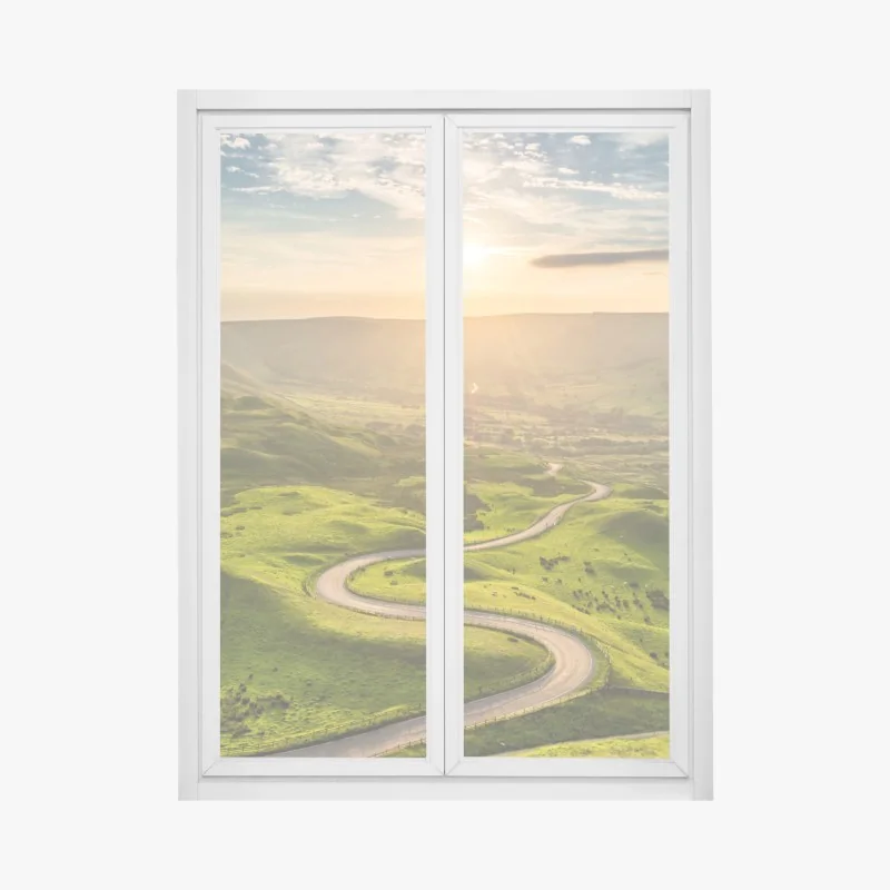 Naklejka na okno tropikalna kompozycja liści bananowca – Wallissimo®