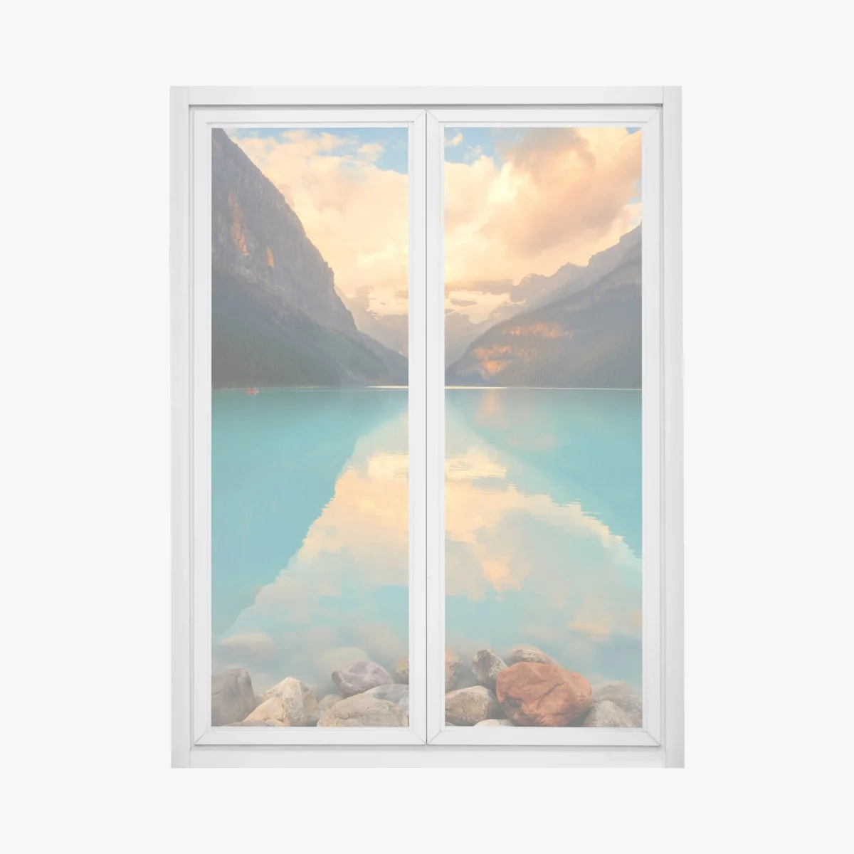 Naklejka na okno wschód słońca nad Lake Louise, Banff – Wallissimo® Naklejka na okno wschód słońca nad Lake Louise, Banff – Wallissimo®