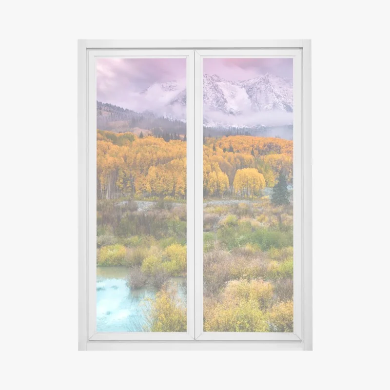 Naklejka na okno zimowy spokój w Karpatach – Wallissimo®