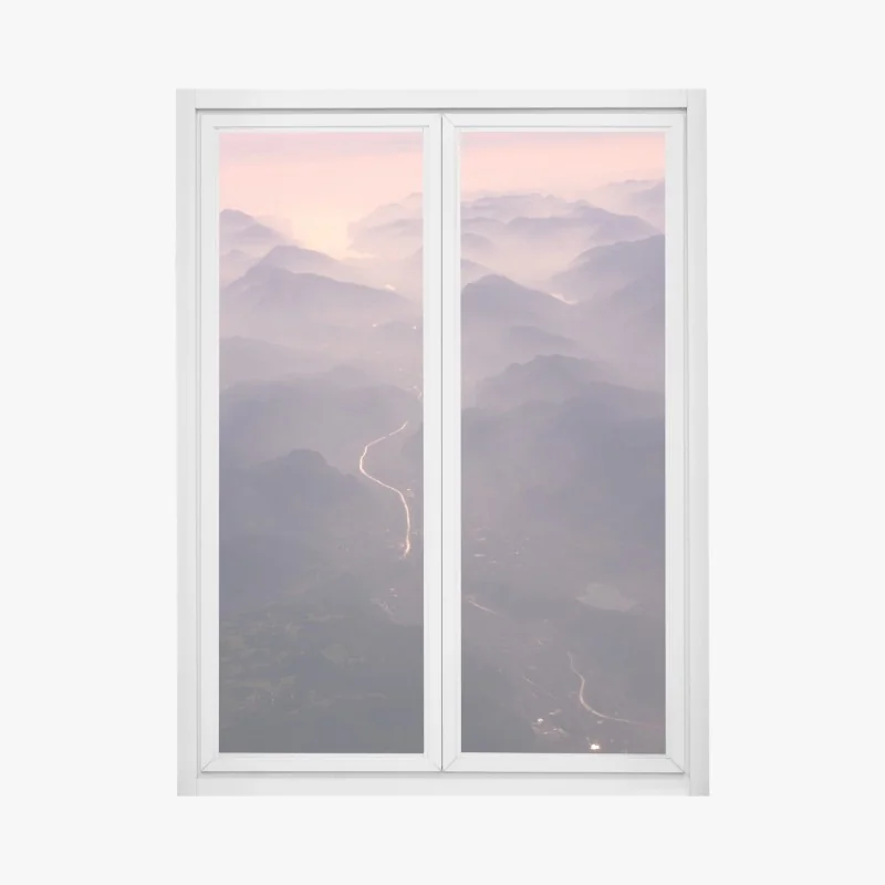 Naklejka na okno panorama Paryża o zachodzie z Wieżą Eiffla – Wallissimo®