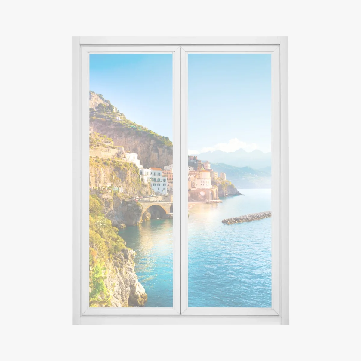 Naklejka na okno słoneczne wybrzeże Amalfi – Wallissimo® Naklejka na okno słoneczne wybrzeże Amalfi – Wallissimo®