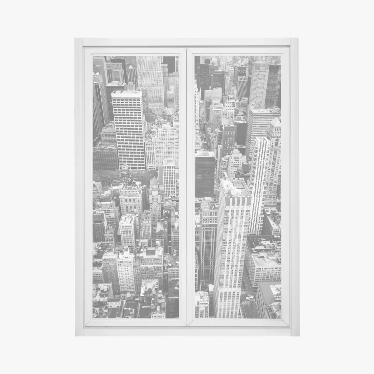 Naklejka na okno czarno-biała panorama miasta – Wallissimo® Naklejka na okno czarno-biała panorama miasta – Wallissimo®