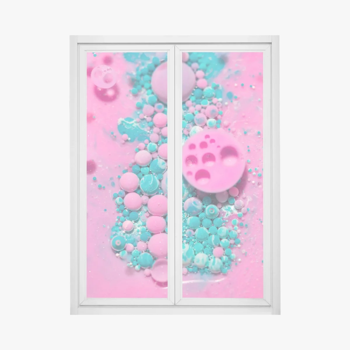 Naklejka na okno różowy i turkusowy marmur abstrakcyjny – Wallissimo® Naklejka na okno różowy i turkusowy marmur abstrakcyjny – Wallissimo®