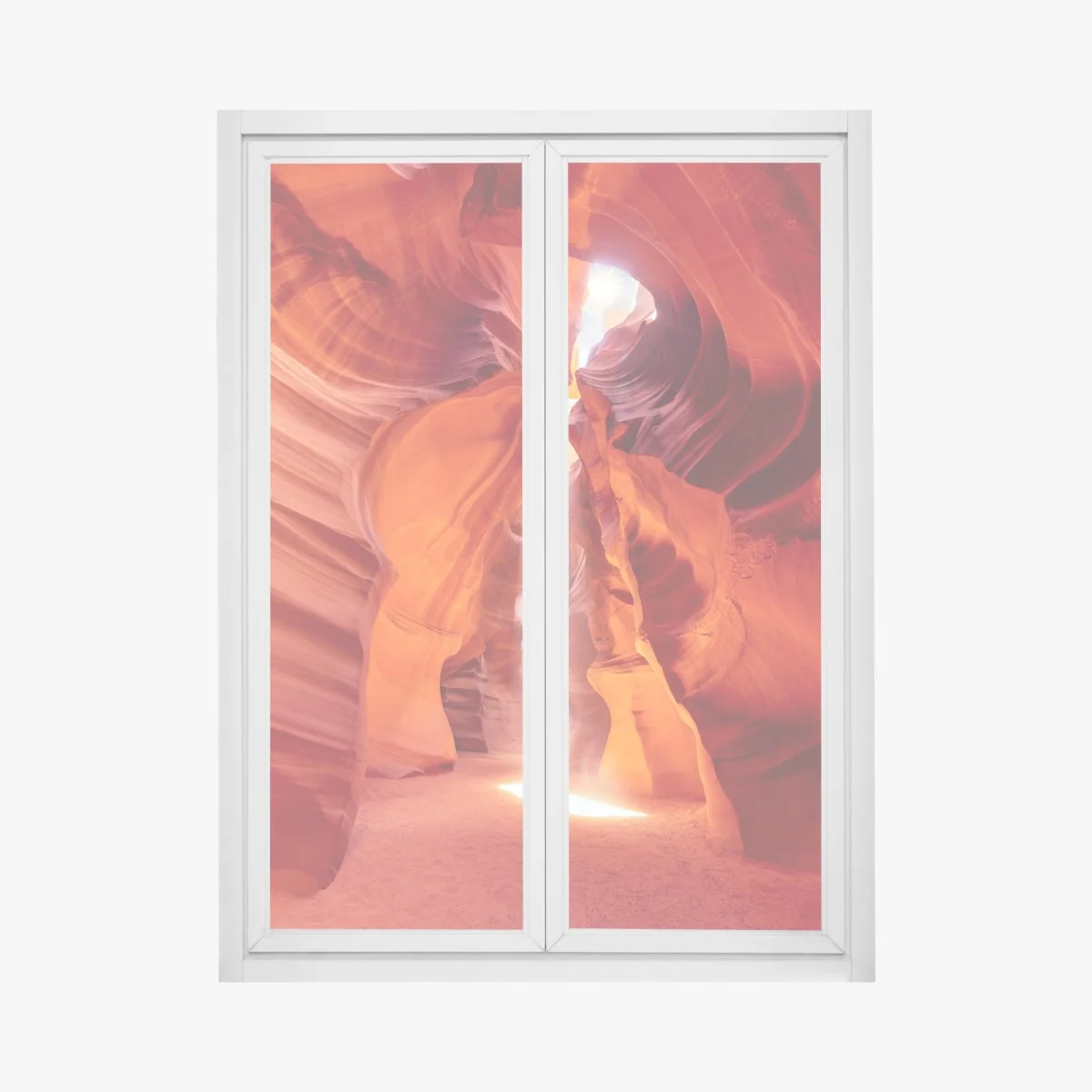 Naklejka na okno słoneczny promień w kanionie piaskowcowym – Wallissimo® Naklejka na okno słoneczny promień w kanionie piaskowcowym – Wallissimo®