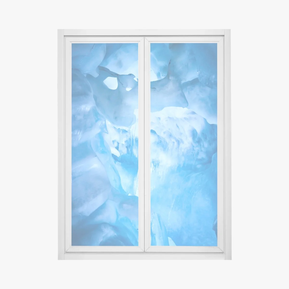 Naklejka na okno eteryczna niebieska jaskinia lodowa – Wallissimo®