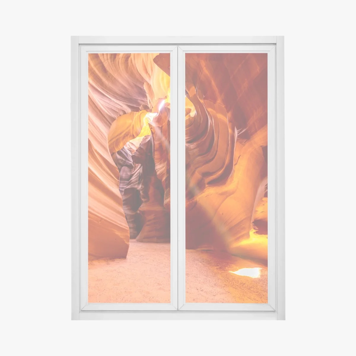 Naklejka na okno Kanion Antylopy światło i pofałdowane piaskowce – Wallissimo® Naklejka na okno Kanion Antylopy światło i pofałdowane piaskowce – Wallissimo®