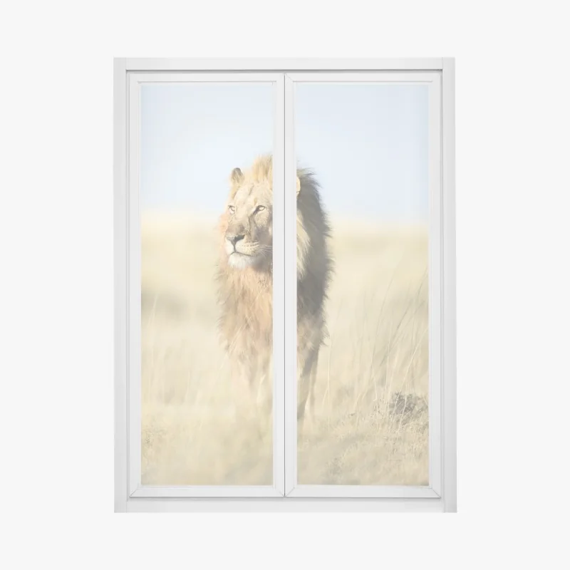 Naklejka na okno śródziemnomorski kamienny dziedziniec z łukiem – Wallissimo®