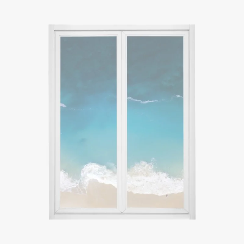 Naklejka na okno spokojna ścieżka w lesie bambusowym – Wallissimo®