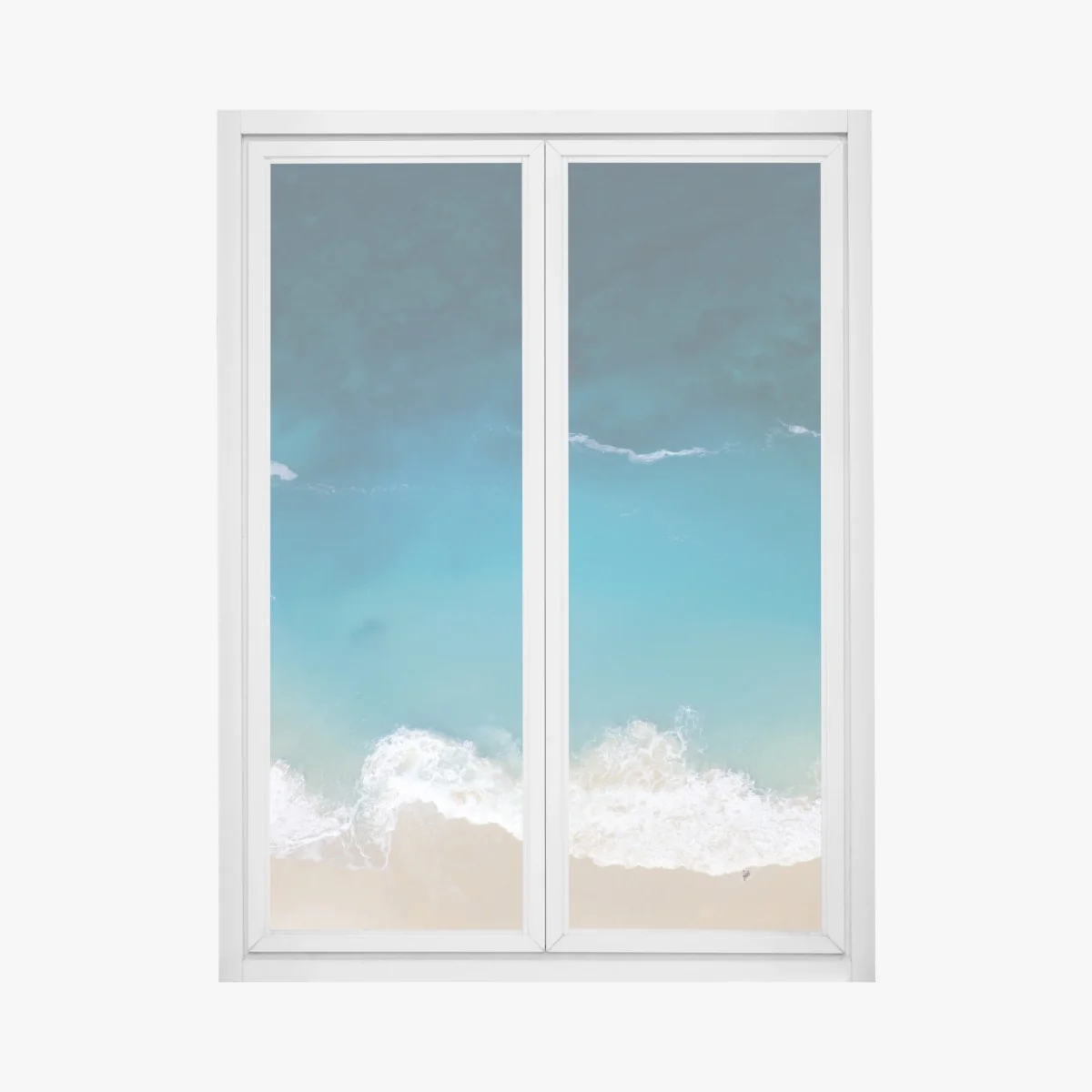 Naklejka na okno powietrzny widok turkusowej plaży na Nusa Penida – Wallissimo®