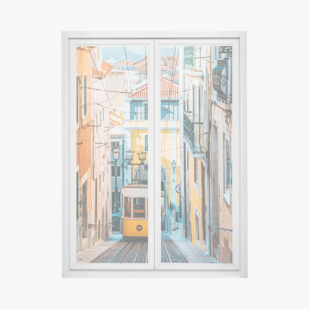 Naklejka na okno kolorowy tramwaj bica w Lizbonie – Wallissimo® Naklejka na okno kolorowy tramwaj bica w Lizbonie – Wallissimo®