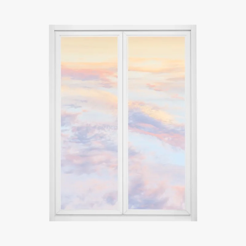 Naklejka na okno las ze strumieniem we mgle – Wallissimo®