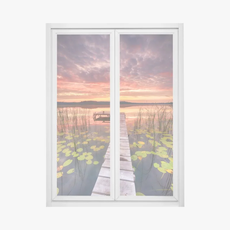 Naklejka na okno Perth panorama miasta o zachodzie słońca – Wallissimo®